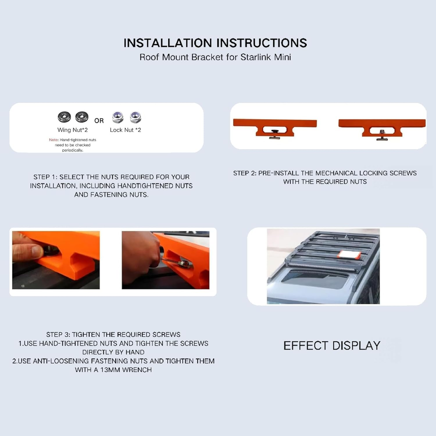 Starlink Mini Roof Rack Mount-Universal Quick-Release Starlink Mini Holder for All-Terrain Vehicles,Rvs,Boats,Suvs& Off-Road Adventures | Easy Install (Black) image number 6