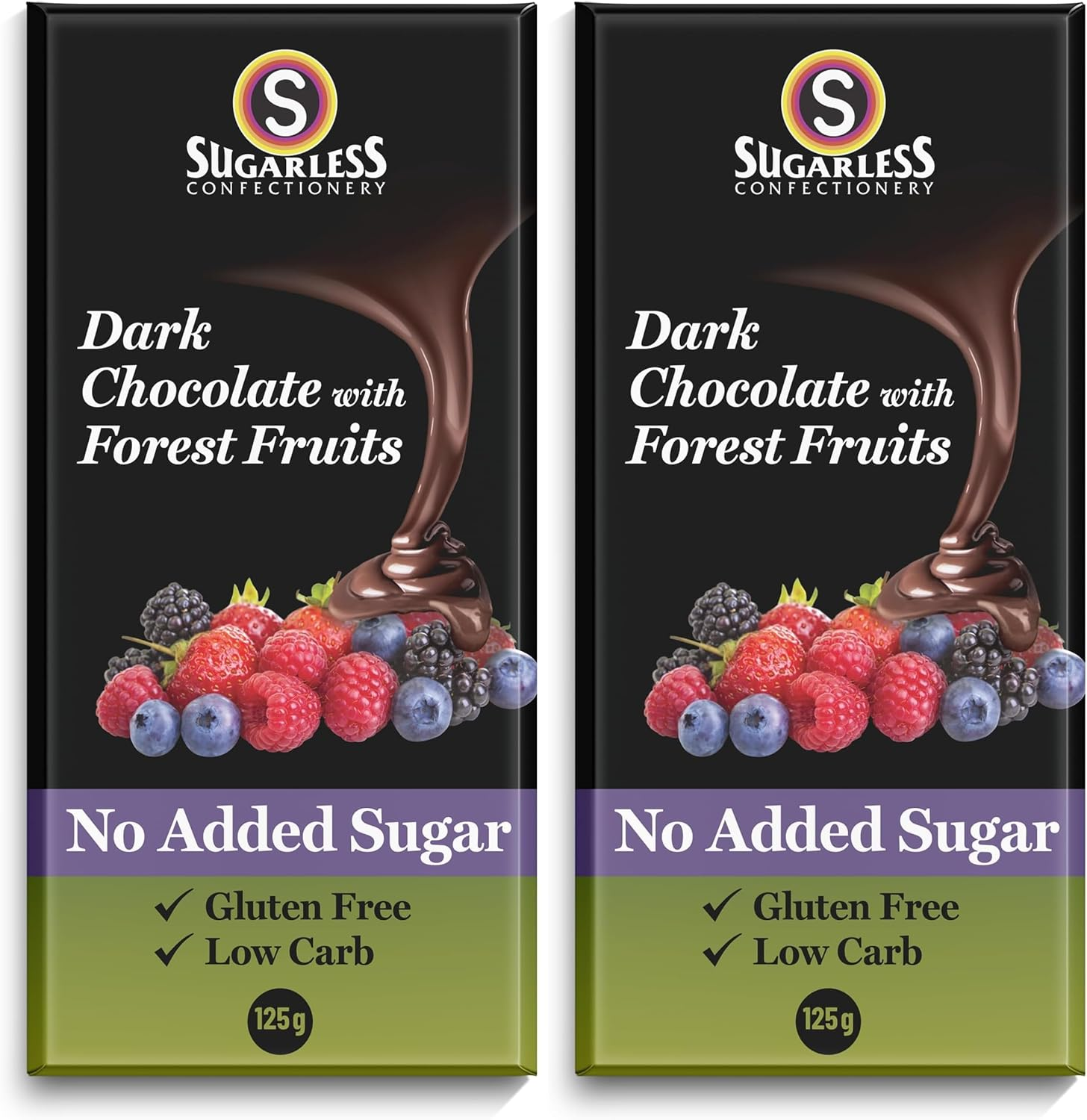 Dark Chocolate & Forest Fruits, No Added Sugar, 125G image number 3