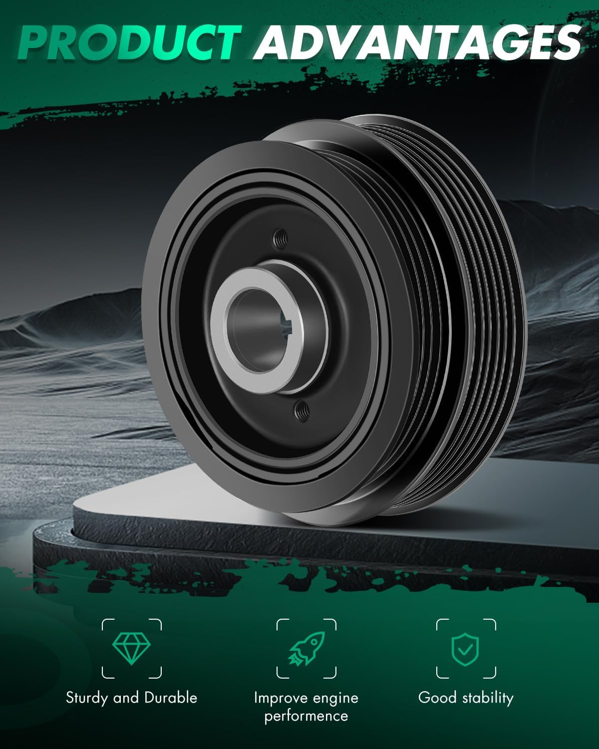 SCITOO 1340820010 Harmonic Balancer Crankshaft Pulley Fits 2004-2006 for Lexus ES330 RX330 2001-2007 for Toyota Highlander image number 5