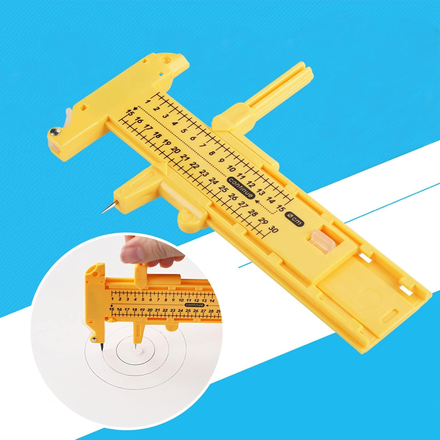 Lwuey Compass Circle Cutter, Circular Rotary Cutter Paper Adjustable Easy to Read Scale Trimmer Cardboard Rubber Leather Art Craft Tool Scrapbooking Great for Photo Cropping Die Cutting Plotting image number 5