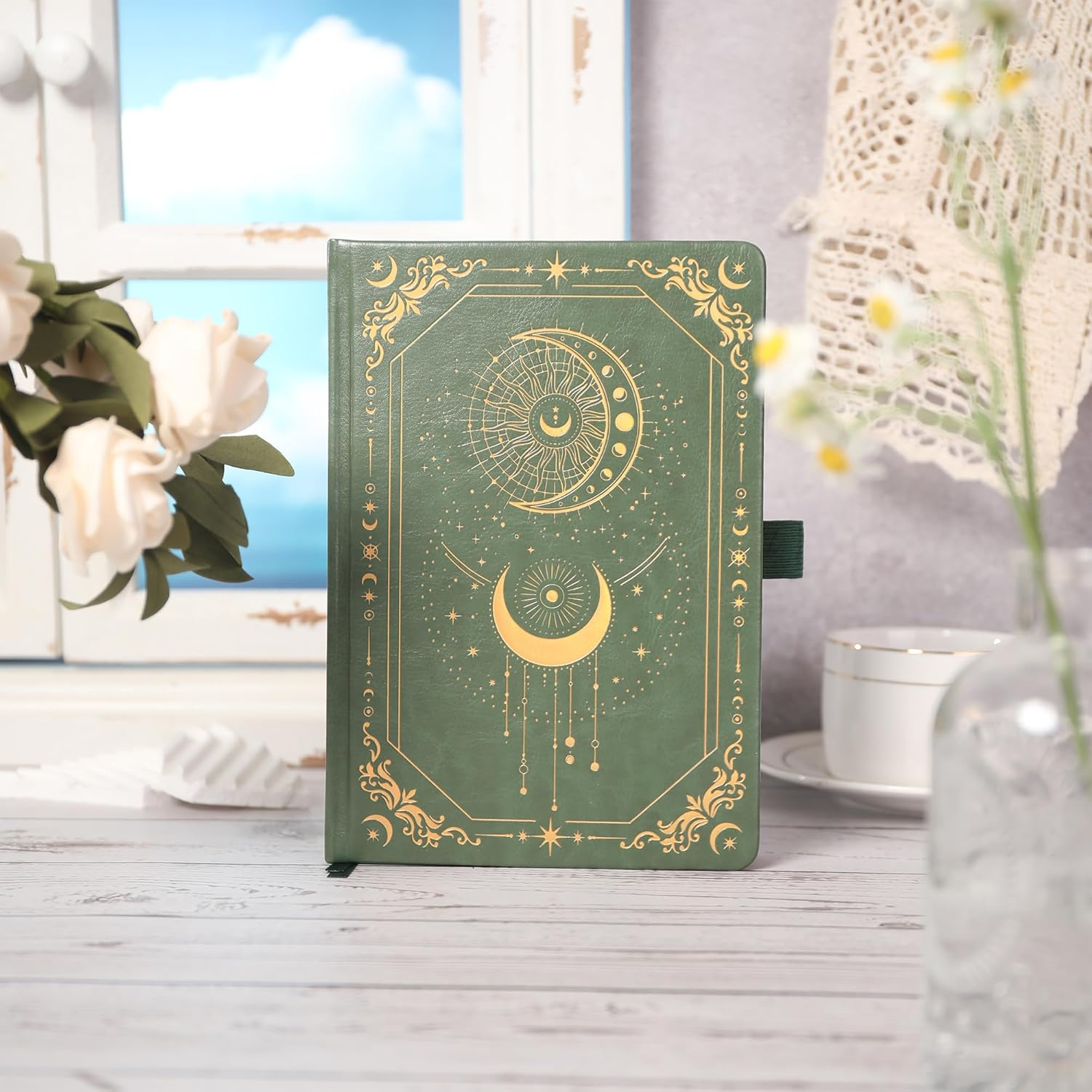 TIEFOSSI Bullet Dot Journal, 160Gsm 190 Numbered Pages, Diary for Work & Sketching, A5 Hardcover Leather Journal for Writing Women Men image number 5