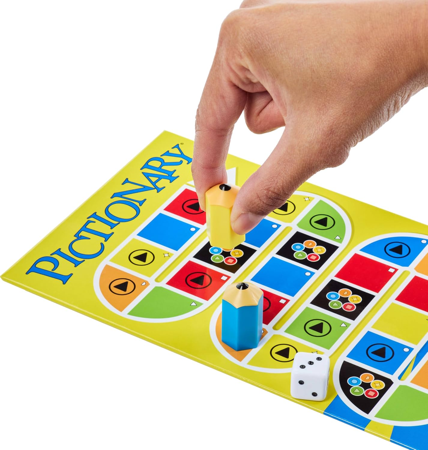 ​Mattel Games Pictionary Family Board Game for Kids, Adults and Game Night for 2 Teams with Erasable Markers, Boards and Sand Timer image number 3