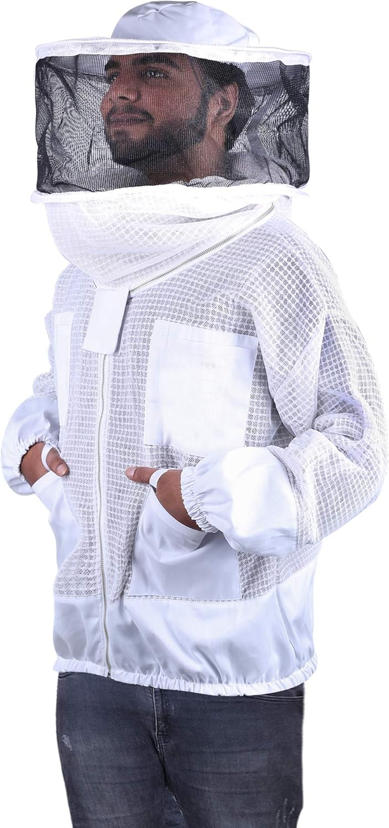 Beekeeping Bee Jacket 3 Layer Mesh round Head Jacket Protective Equipment (2XL) image number 1