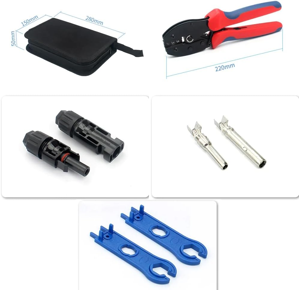 Solar Panel for MC4 Crimper Cable Stripper Wiring Connector Crimping Tools Set image number 1