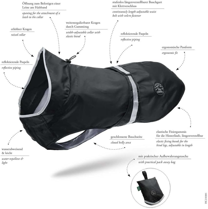 HUNTER Dog Coat Uppsala Rain, 50 Black image number 1