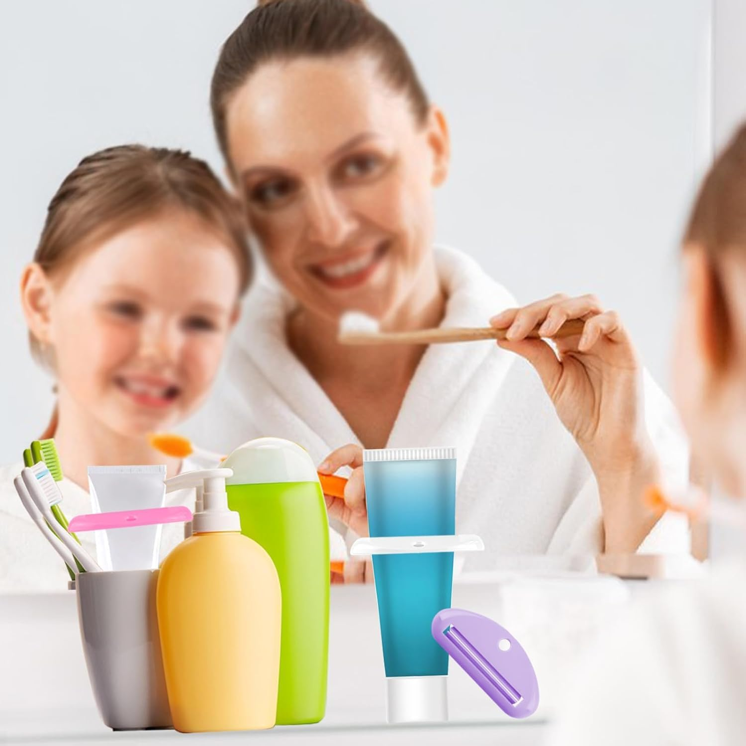 Plastic Toothpaste Tube Squeezer Roller, 4Pcs Plastic Tooth Paste Tube Squeezer Dispenser, Toothpaste Tube Squeezer Dispenser Roller for Bathroom, Color 3 - Color 2 image number 5