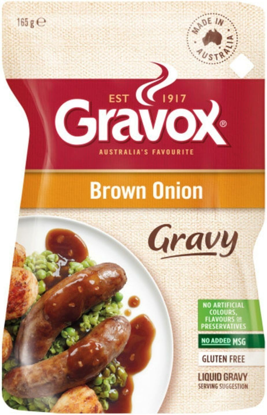 Gravox Brown Onion Gravy Pouch Liquid Pouch for Gravy and Liquid Stock Instant Gravy 165G