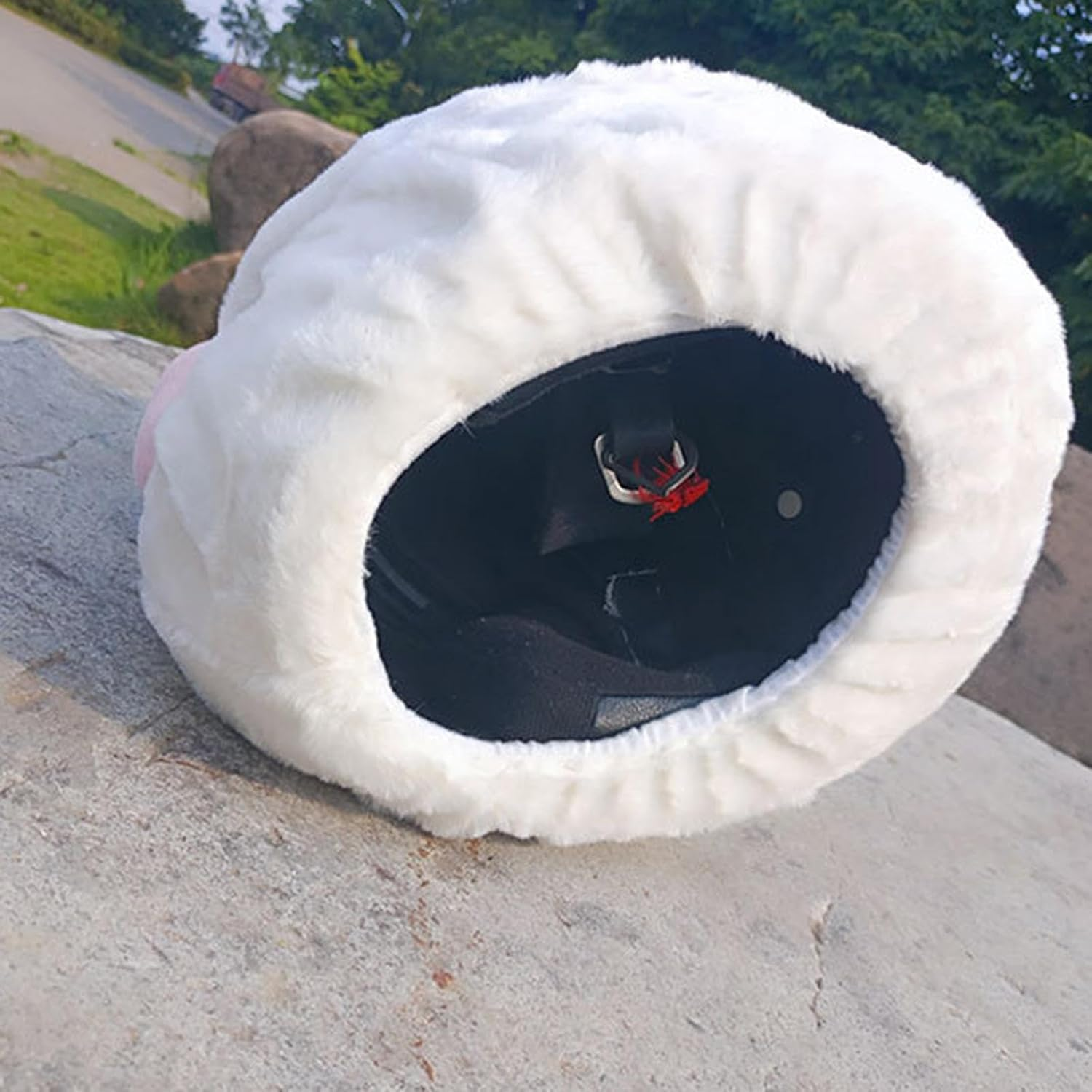 Helmet Cover Sleeve Cartoon Eye Catching Style Motorbike Outdoor Protective Gifts Increase Riding Fun Plush Soft Helmet Protective Cover