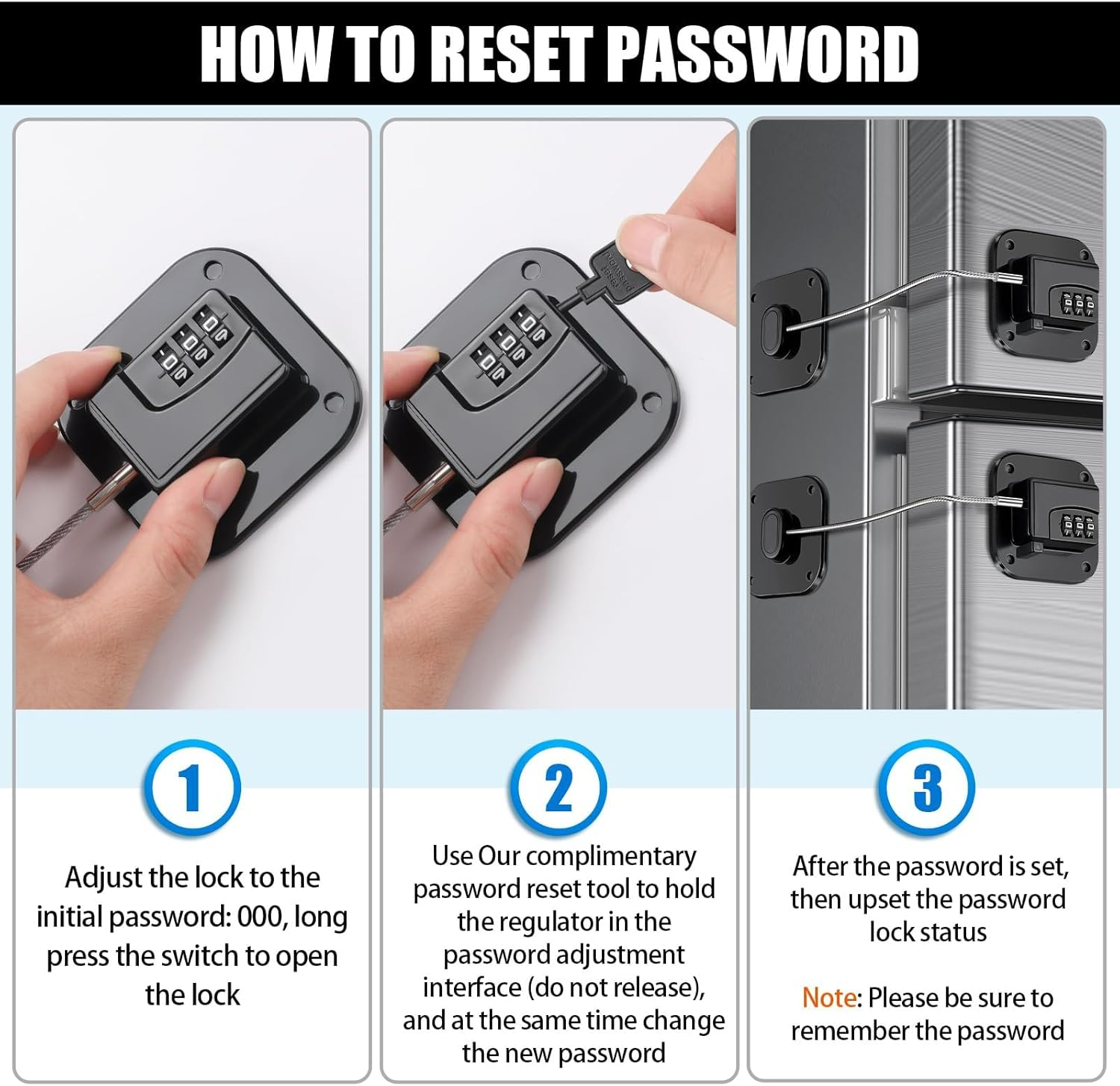 2 Pack Child Safety Cabinet Locks Plastic Fridge Lock for Kids Heavy Duty Refridge Lock Self Adhesive Combination Locks for Cabinets Window Drawers No Drilling No Keys Needed image number 5