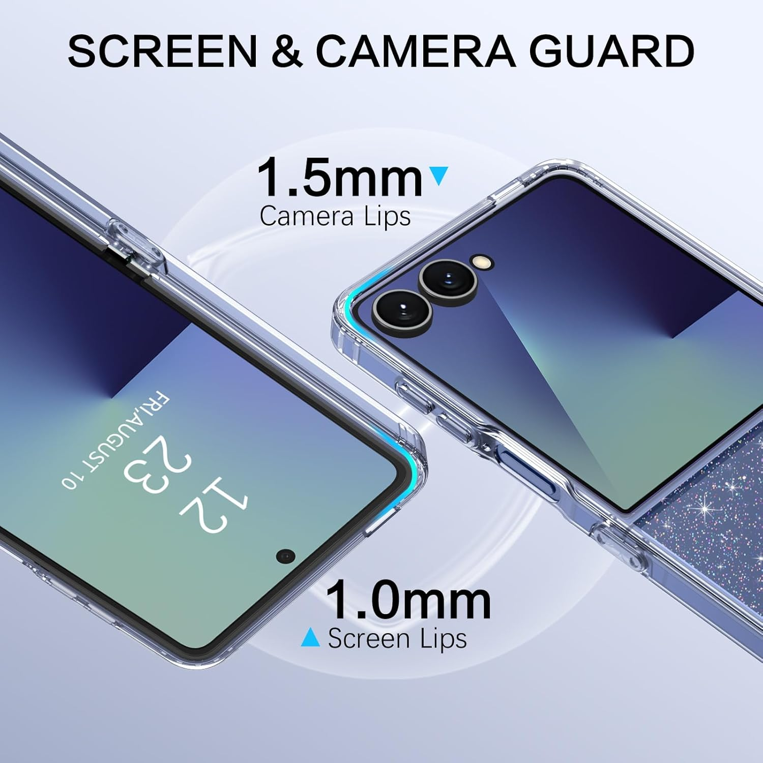 Gaobao Magnetic for Samsung Flip 7 Case, Slim Fit Z Flip7 Case, Compatible with Magsafe, Transparent Shockproof Protective Sparkle Shiny Girls Women Cover for Samsung Galaxy Z Flip7, Clear Glitter