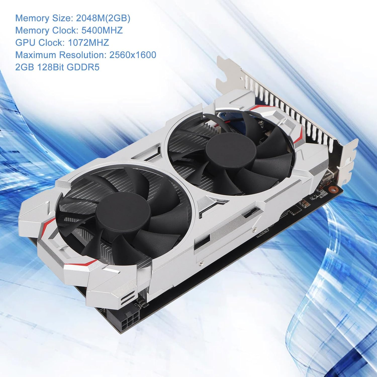 Gtx750Ti Graphics Card, 2GB GDDR5 128BIT 1072Mhz GPU Clock Graphics Card with Dual Cooling Fan, Gaming Video Card for Desktop Computer (Gtx750Ti 2G D5) image number 3