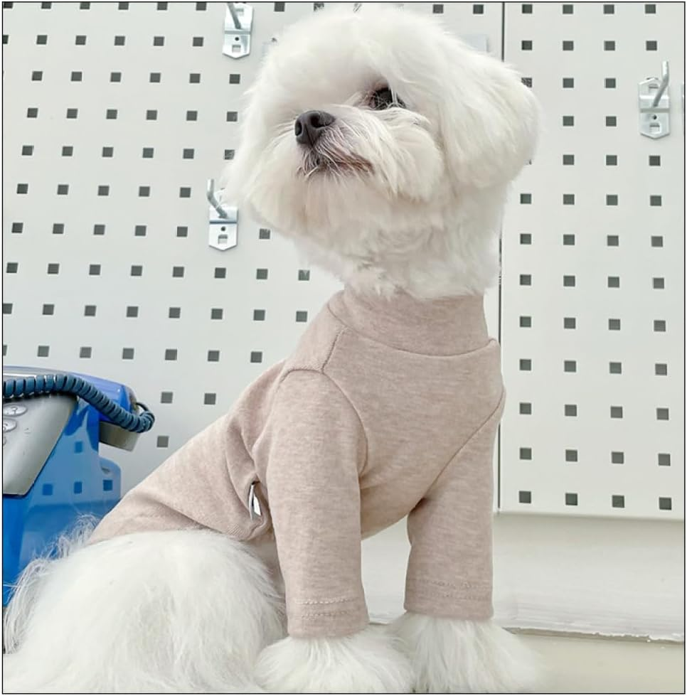 Summer Puppy Skirt Shirt Cute Dog Stand Collar Pullover Long Sleeves Skirt Shirt Lightweight Breathable Sweatshirt Dog Outfit for Small Medium Dogs for Small Medium Dogs Cats image number 2