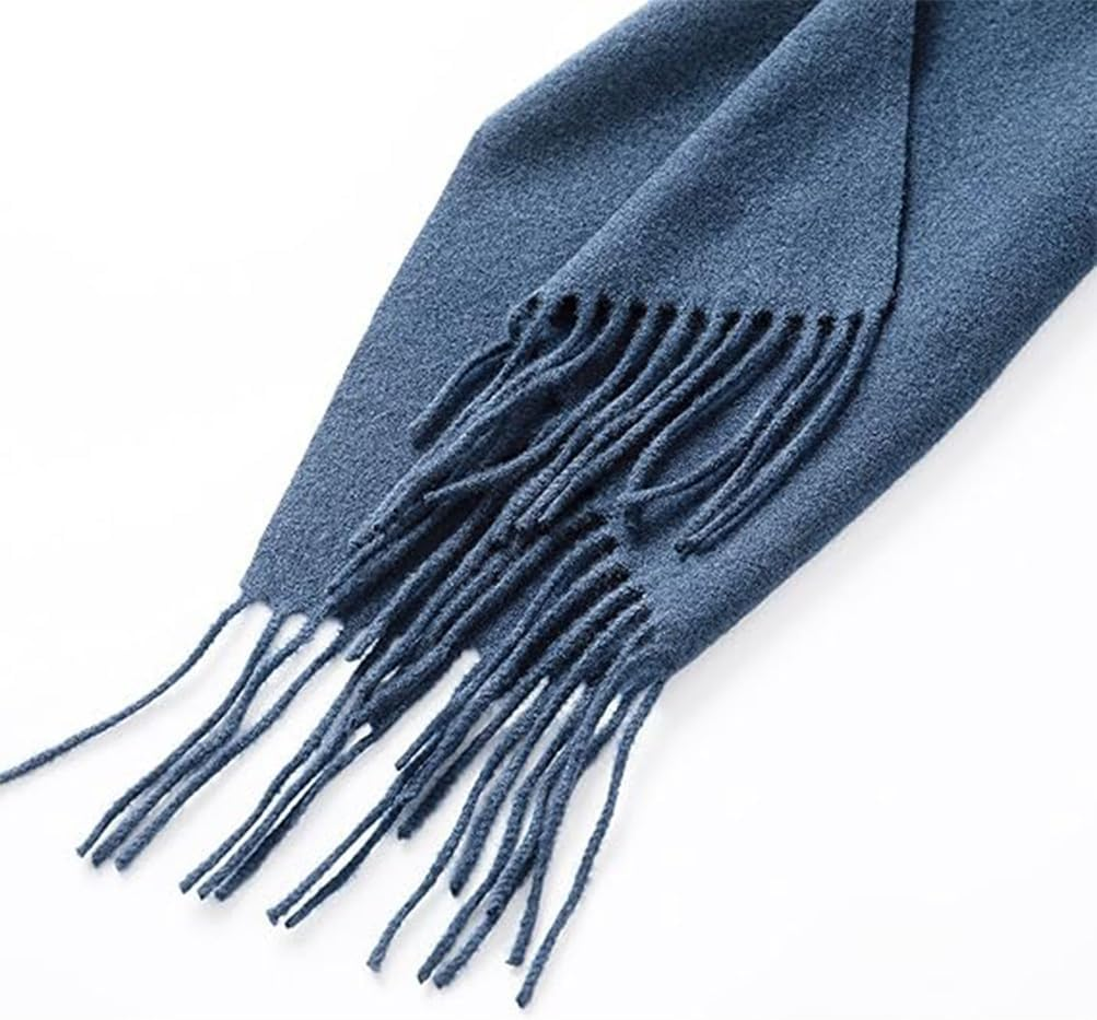 Winter Men Wool Scarf, Men'S Fall Mufflers Warm Pashmina Blue Shawls, Thick Warm, Soft Windproof Long Large Wraps 79" X 13" Suitable for Autumn Cold Weather image number 6