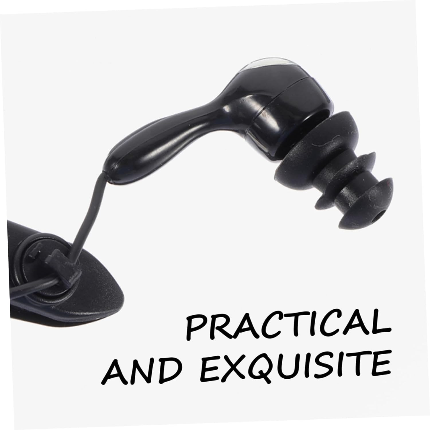 SEWACC Waterproof Swimming Earphones Ear Protection Plugs 3.5Mm In-Ear Earbuds for Adults Bathing and Surfing 2Pcs Black and White Earbuds Set image number 1