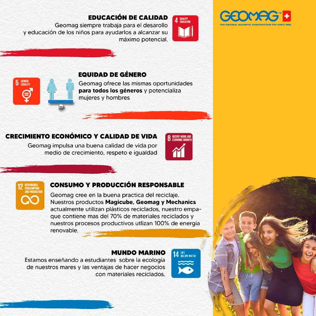 Geomag, Glow Recycled, Magnetic Constructions with Glow Effect, Magnetic Bars Glowing in the Dark, 25-Piece Pack, 100% Recycled Plastic image number 4