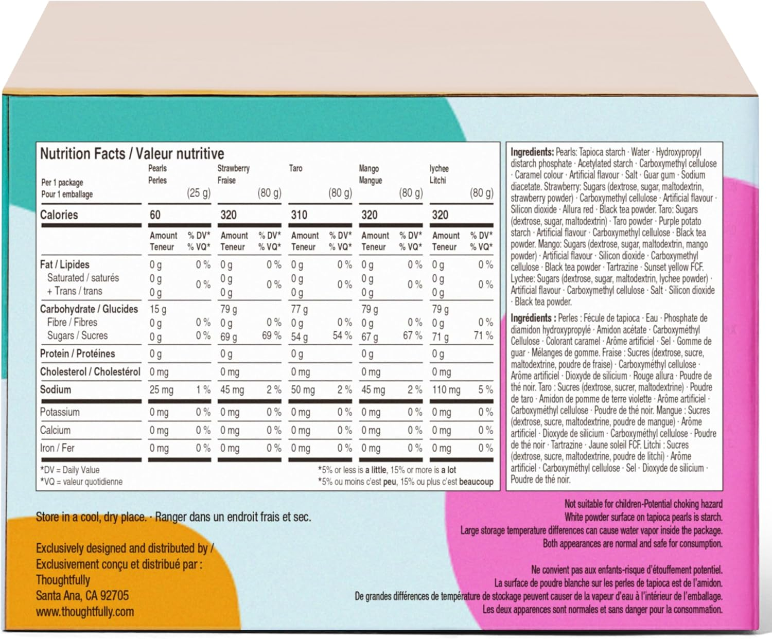 Thoughtfully Gourmet, Mini Boba Party Set, Makes 16 Tasting Portions of Bubble Tea, Includes 4 Flavors, Boba Pearls, Cups, Lids, and Straws image number 5
