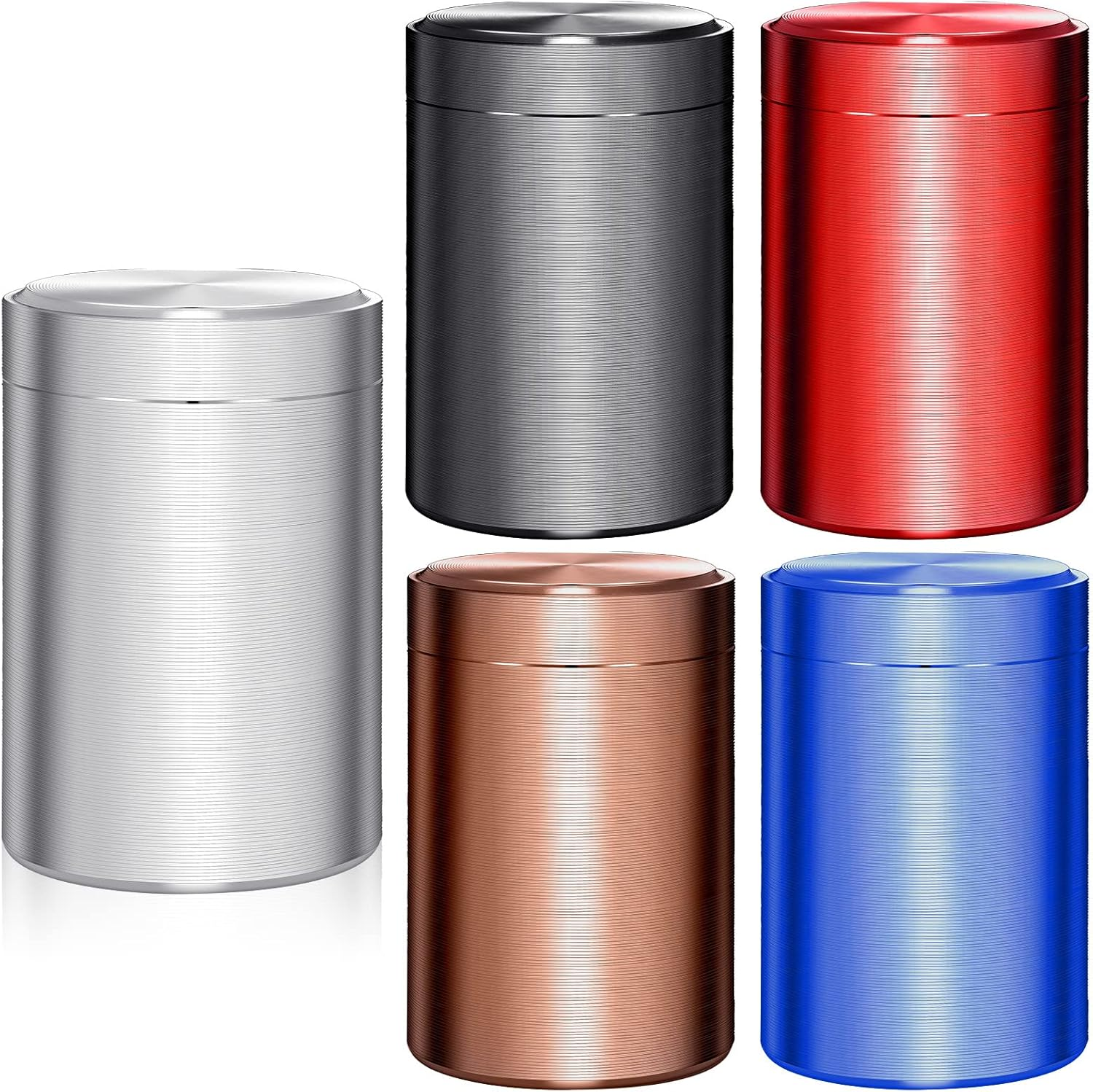Roshtia 5 Pcs Portable Alloy Containers Multipurpose Waterproof Storage Containers Jar Airtight Containers Metal Tins for Tea Coffee Spices Traveling image number 1