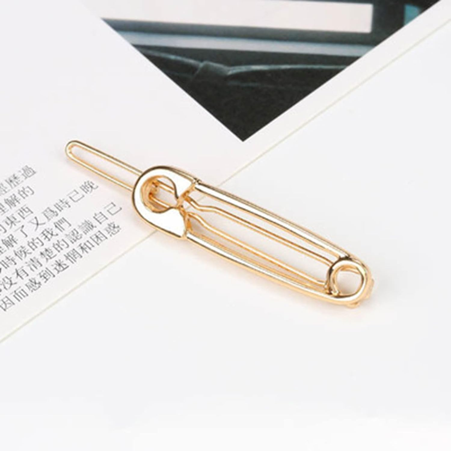 Wendalern Punk Pin Hair Clip Headpiece Needle Shape Hair Clip Hair Brooch Needle Shape Hair Clip Gold Hollow Hair Clips Minimalist Hair Decorative Hair Accessories for Women and Girls image number 3