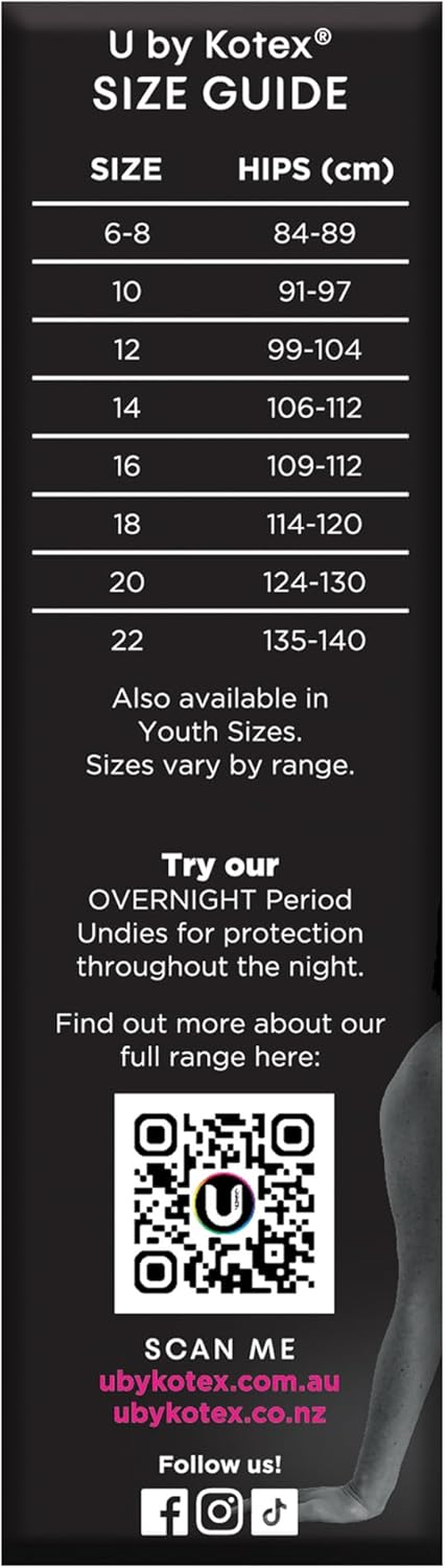 U by Kotex Thinx Period Undies Black Bikini Size 14-16 Heavy image number 1