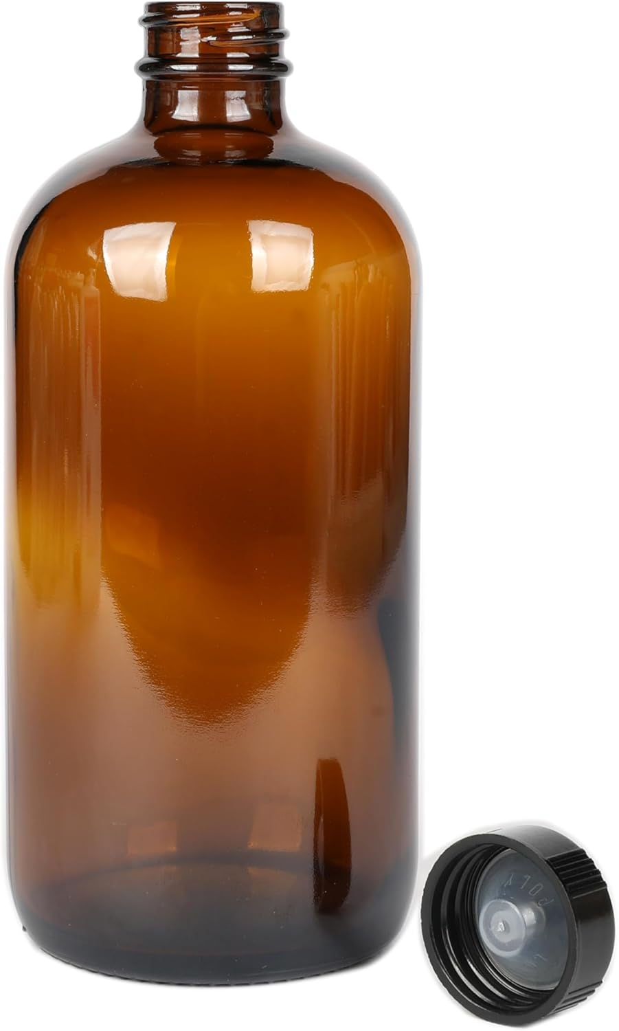 Magic Season Boston round Glass Bottles (Amber / 480 Ml with Caps / 2 Pcs) image number 1