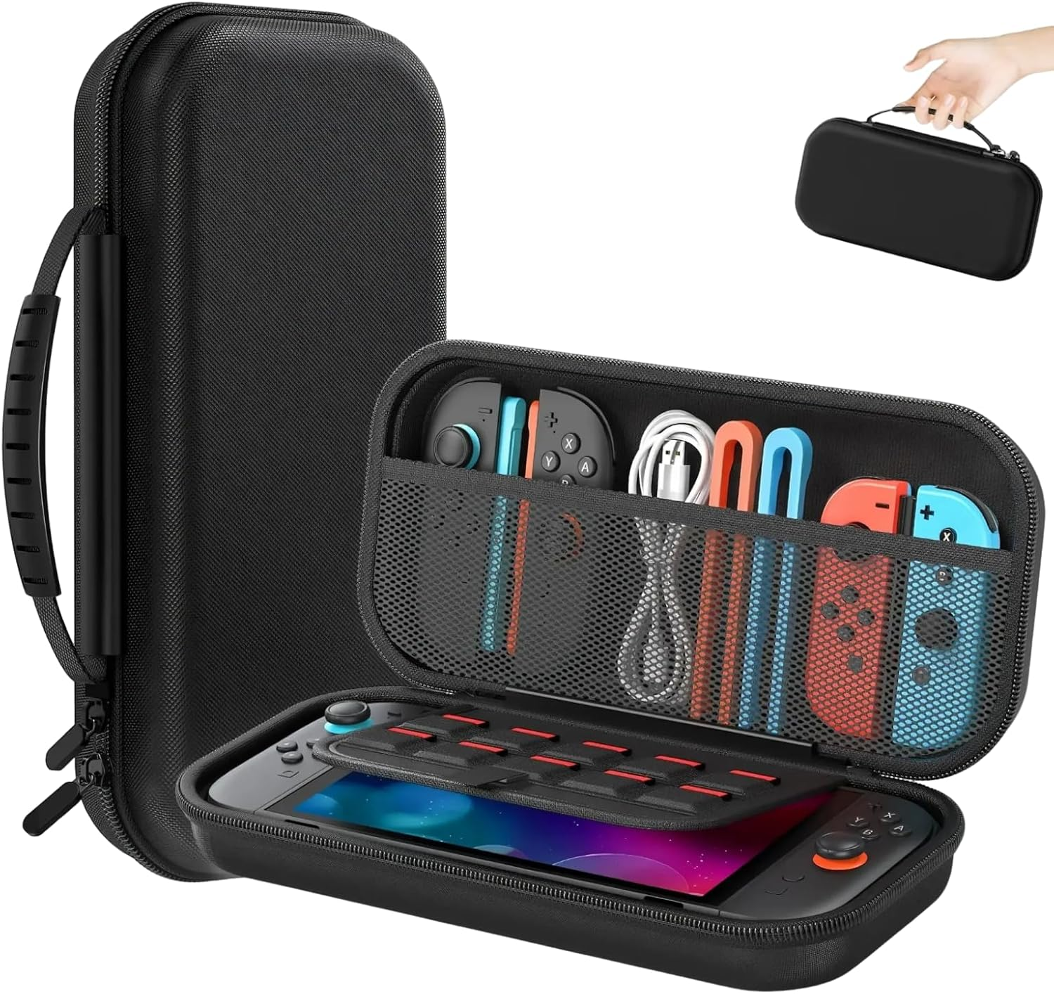 Premium Carrying Case for Nintendo Switch 2 (2025), Hard Shell Travel Case with 10 Game Card Slots and Accessories Pouch, Lightweight Anti-Scratch Protection for Switch 2 and OLED Models image number 4
