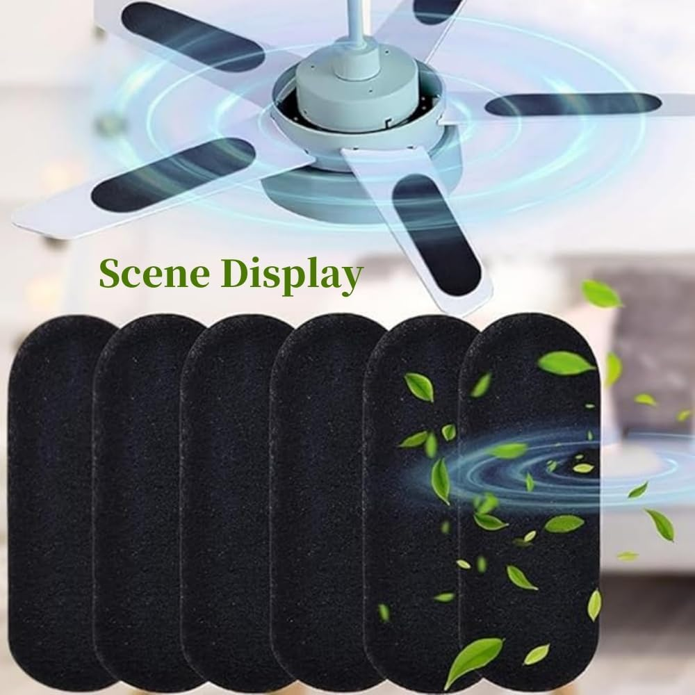 Fabselection Ceiling Fan Filter, 6 Pcs Activated Carbon Air Vent Filter, Universal Strong Adhesive Activated Filter for Blades, Easily Sticks on Ceiling Fan Blade, Air Purifier Pads for Household image number 5