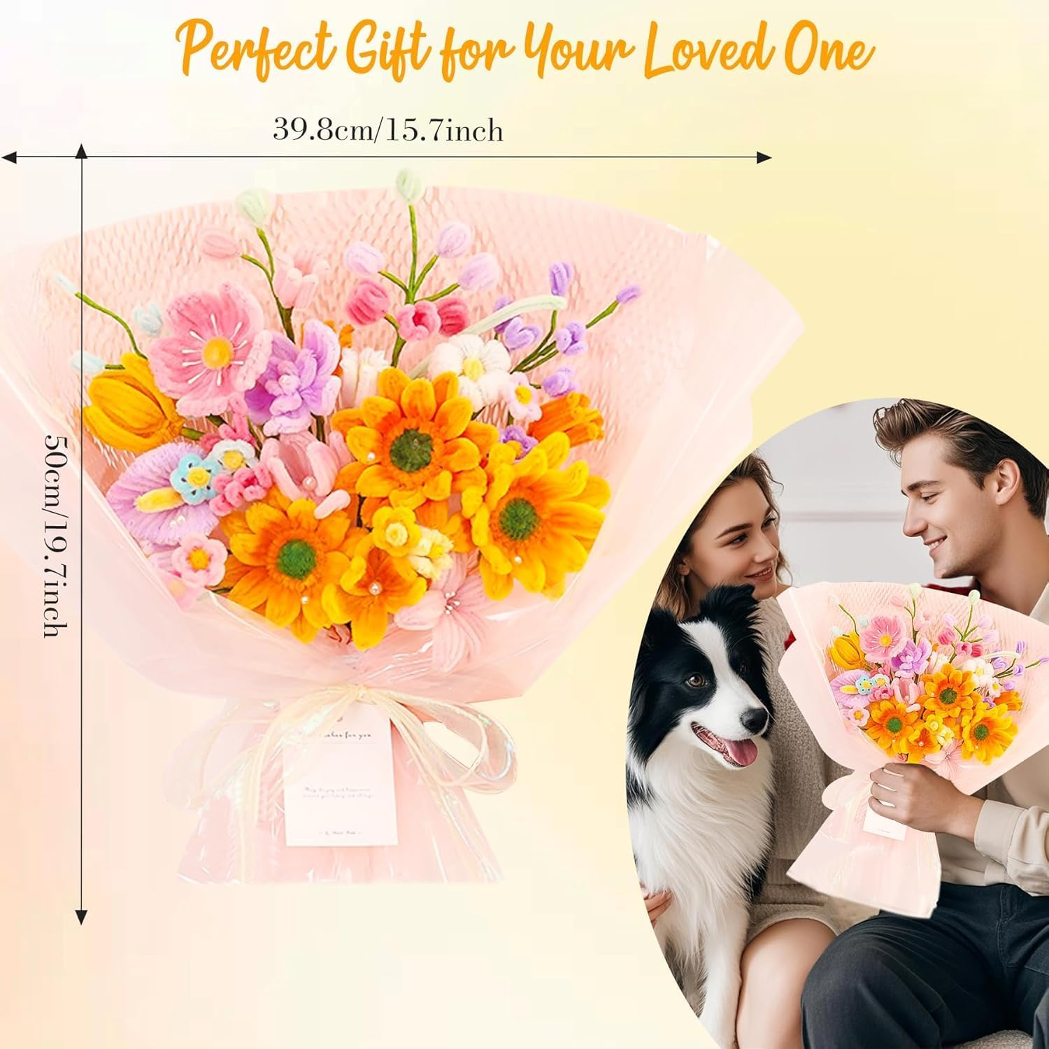 Pipe Cleaners Craft - Pipe Cleaners Flowers, Pipe Cleaner Flower Kit, DIY Pipe Cleaners Flower Bouquet Craft Supply Kit for Art Project Activity, Birthday Anniversaries Graduations Gifts image number 4