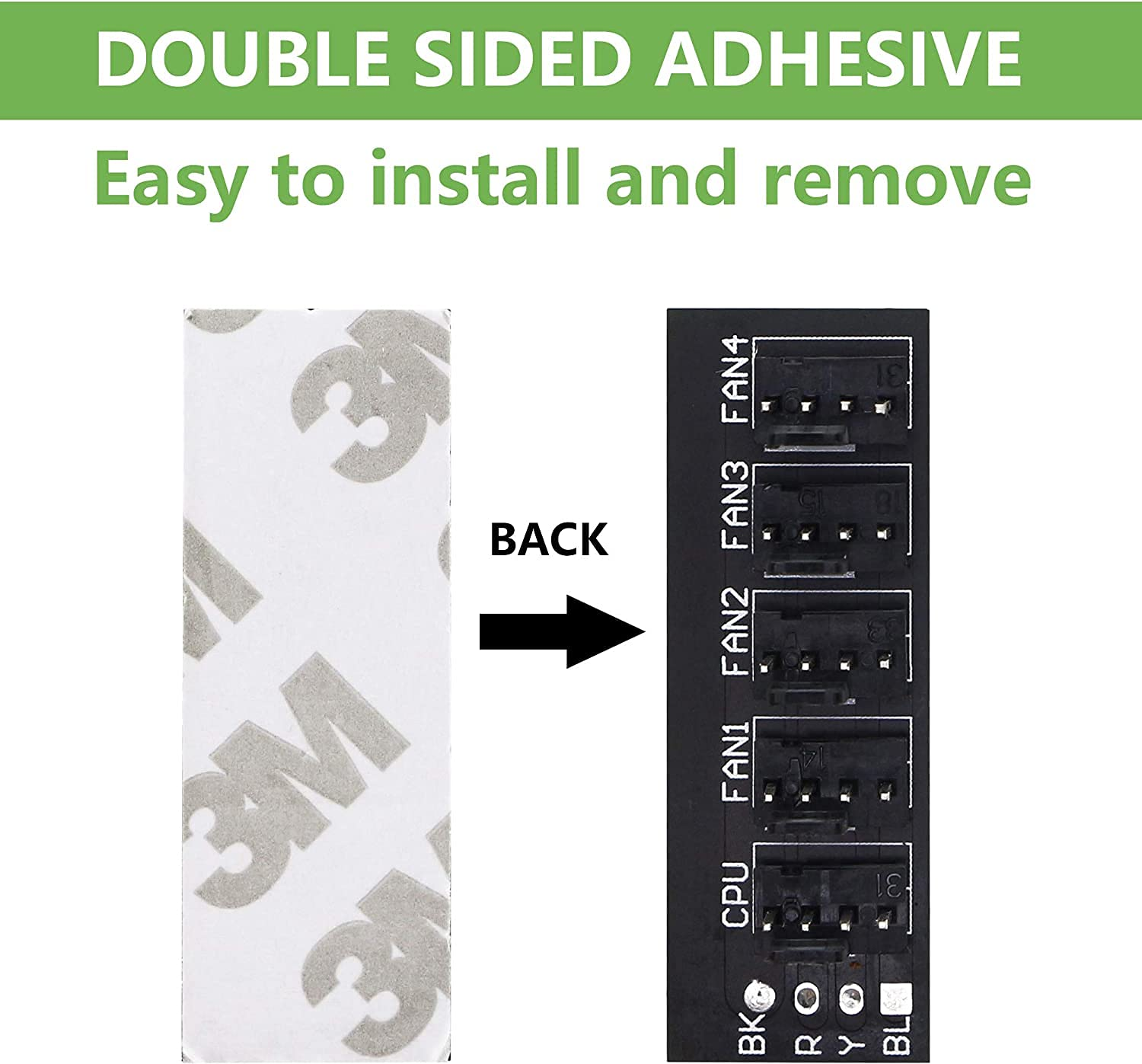 2 Pack 4-Pin PWM Fan Power Supply Cable 1 to 5 Splitter 5 Way PC Case Internal Motherboard Fan Power Extension Cable Cord for ATX Computer Case 4-Pin and 3-Pin Cooling Fans image number 1