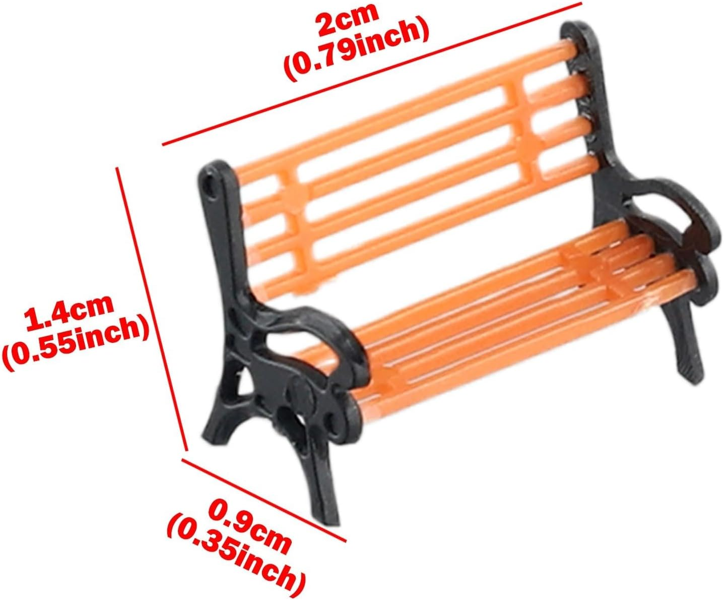 10Pcs Model Train Platform Park Street Seat Bench Chairs Settee 1:87 HO Scale Model for HO TT Scale Models Park Benches image number 6