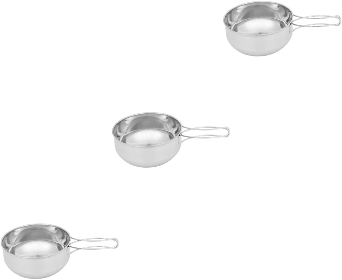 HANABASS 3Pcs Outdoor Camping Pots Practical Camping Cookware Pot Bowl Cook Utensils for Cookware image number 6