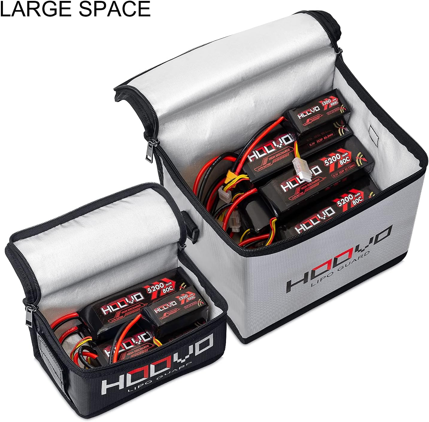 HOOVO Lipo Bag Fireproof, Explosion-Proof Lipo Battery Safe Bag Lipo Guard Safe Bag for Storing and Charging Lipo Batteries with Double Zip image number 1