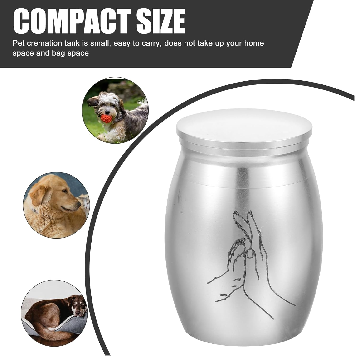 PRETYZOOM Urn Sealed Small Cat Urn Keepsake Urns Pet Dog Urns Mini Animal Urn Metal Memorial Gift Box Decorate Ashes Small Bone Souvenir Stainless Steel