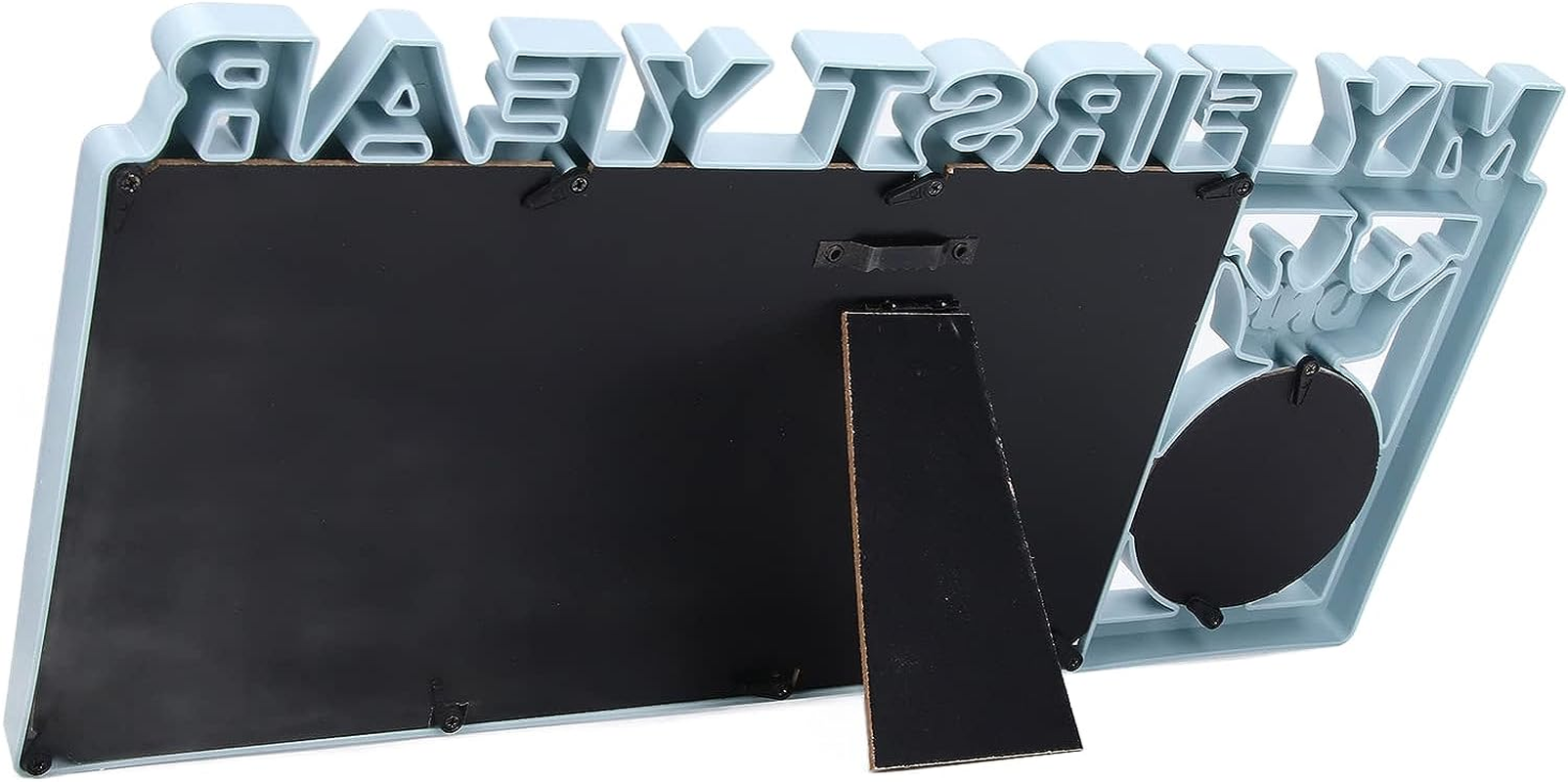 My First Year Collage Photo, Baby Milestone Keepsake Newborn Baby Registry Newborn Photo Frame Baby'S Monthly Growth Baby Photo Frame Durable Polished 12 Month Small Picture Frames(Blue) image number 6