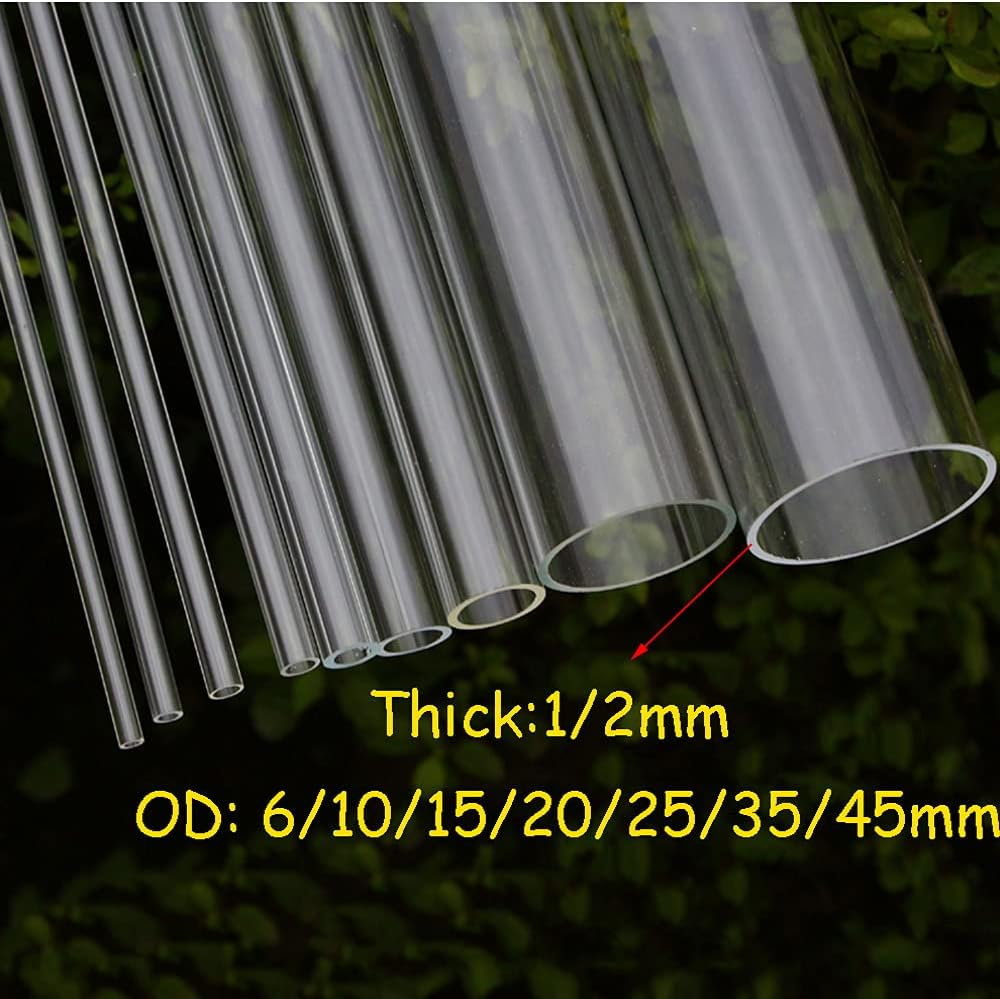 Acbbmns 2Pcs Acrylic Clear Plastic Tube round Pipe 10Mm OD 2Mm Wall 100Cm Length image number 2