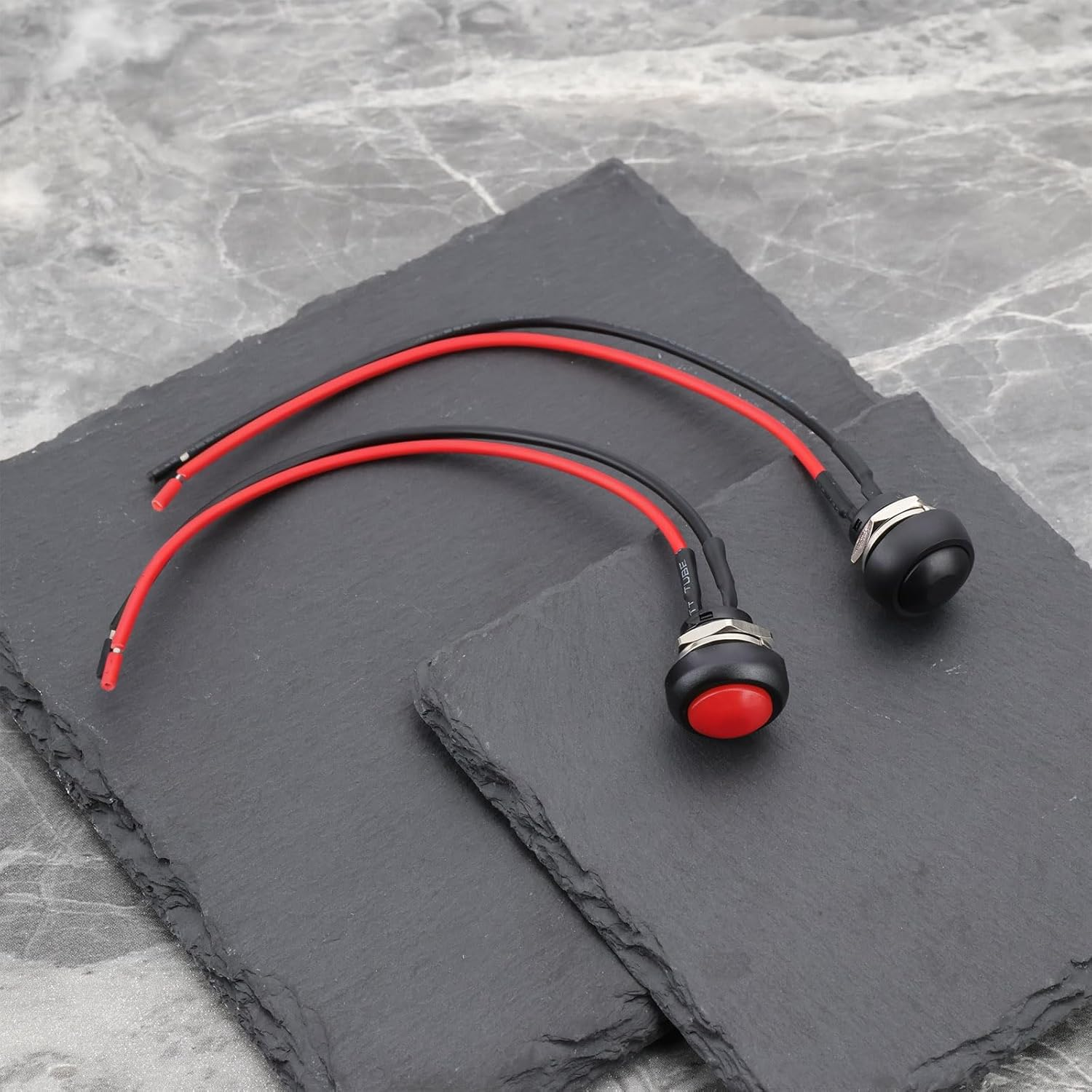 OTOTEC 4Pcs 12Mm 1/2" Mounting Hole Mini round Waterproof Momentary Push Button Switch on off PBS-33B 3A/125V AC 2 Pin image number 6