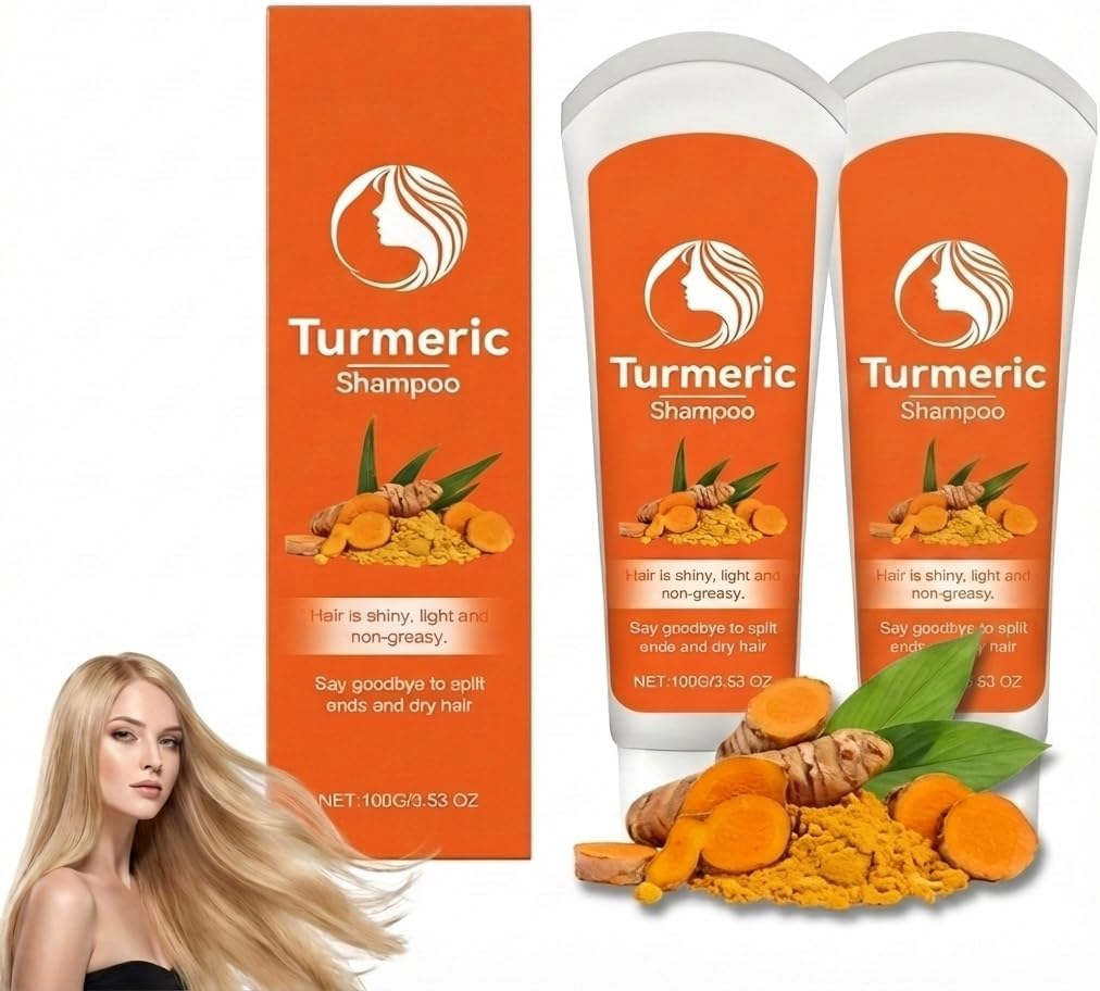 Turmeric Shampoo, Deep Cleansing Scalp Care Oil Control Nourishing Shampoo, Thickening Volumizing Softening and Deeply Hydrating Shampoos, Natural Ginger Moisturizing Hydrates Shampoos (5PCS)
