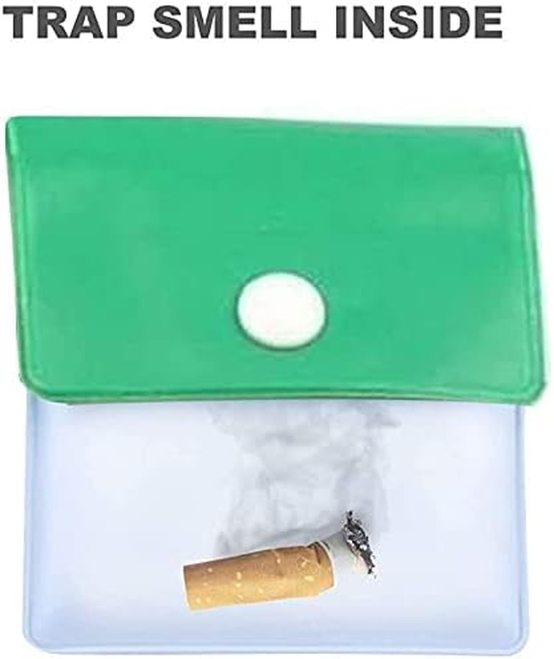 6 Pack Pocket Ashtrays, Portable Cigarette Ash Pouch Compact Fireproof PVC Odorless, Odorless Ashtray for Smoker Outdoor Travel, 3.3 Inch * 3 Inch, 4 Colors image number 2