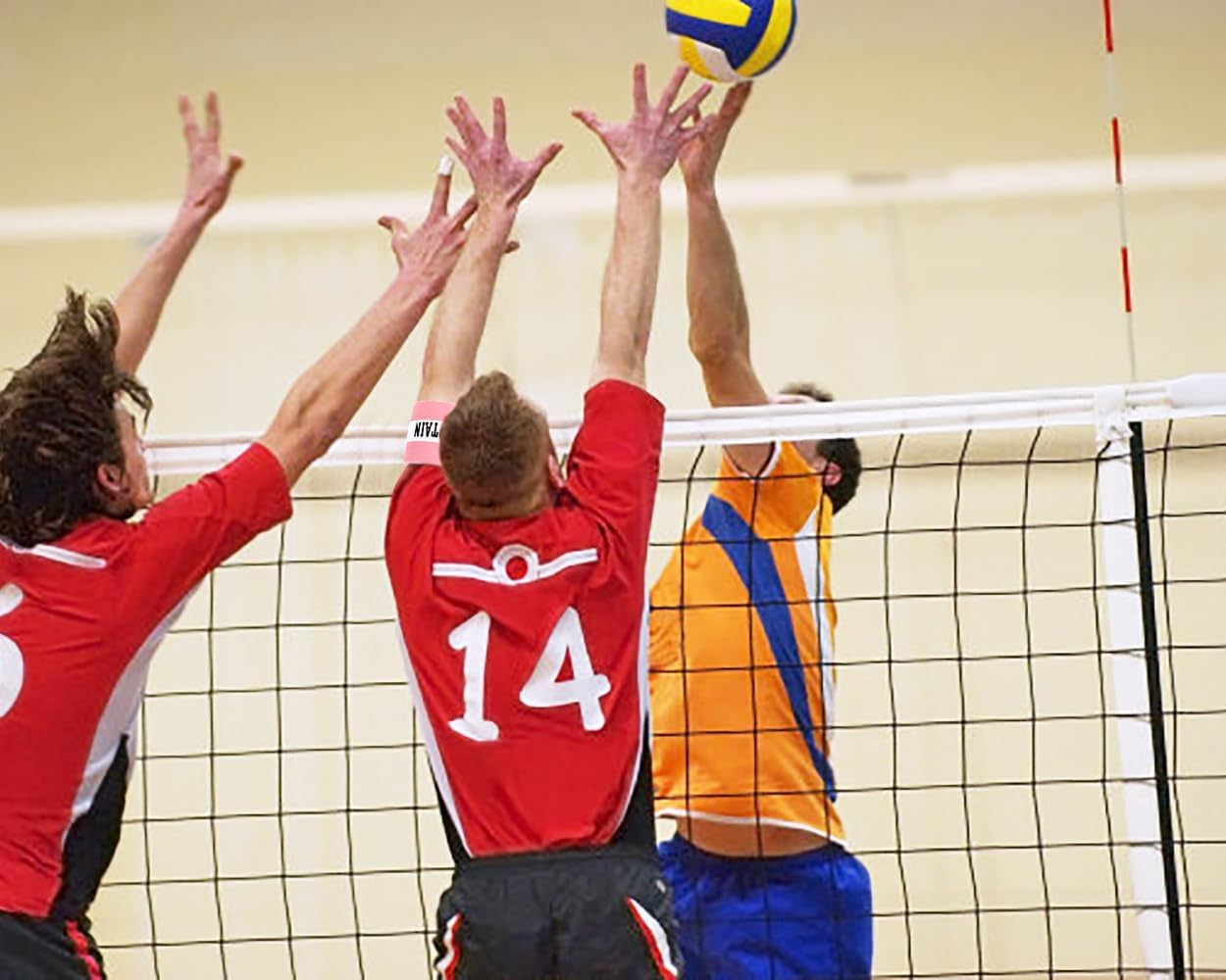 ONLYKXY Captain Armbands 9X30Cm/3.54X11.81Inch Adjustable Leader Armband for Soccer Basketball Volleyball Team Competition Coach Players Wrist Arm Bands,Pink & White,1Pcs image number 1