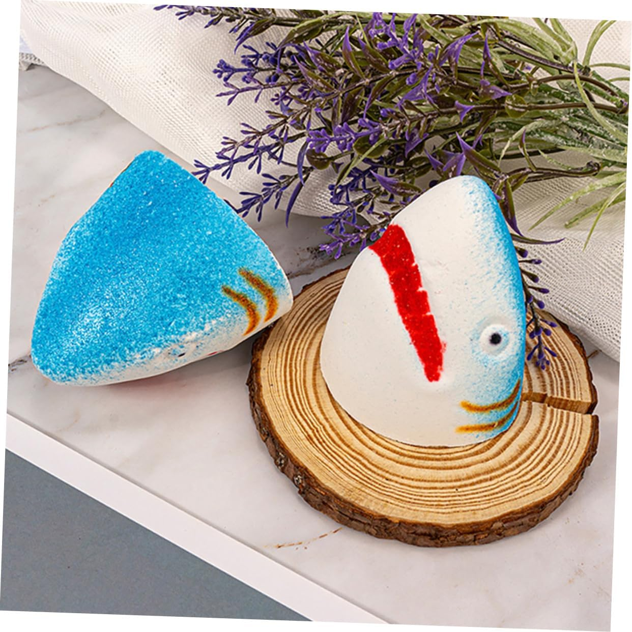 Healeved 3Pcs Festive Shark Bath Ball Natural Bathing Salt Bombs Scent for Relaxation image number 2