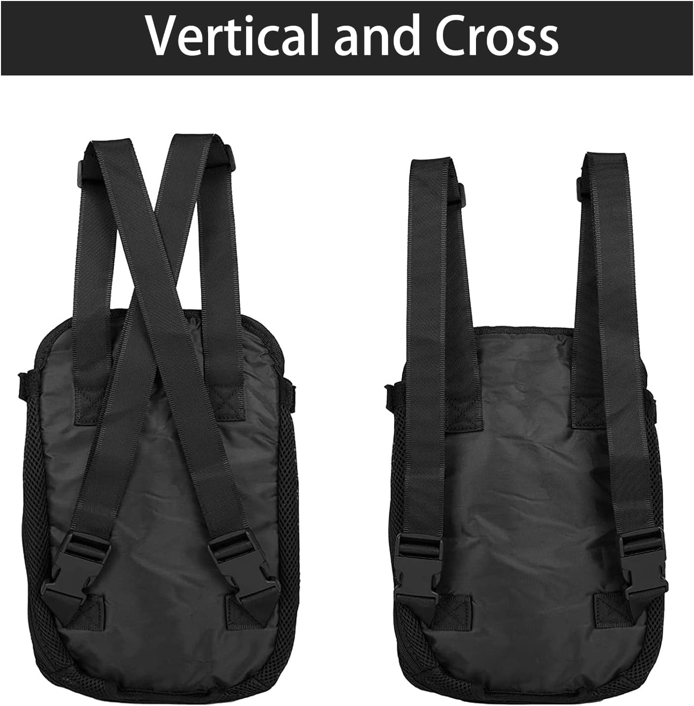 Pet Carrier Front Pack - Adjustable Pet Front Cat Dog Carrier Backpack Travel Bag, Legs Out, Easy-Fit for Traveling Hiking Camping for Small Medium Dogs, Size L, Black image number 2