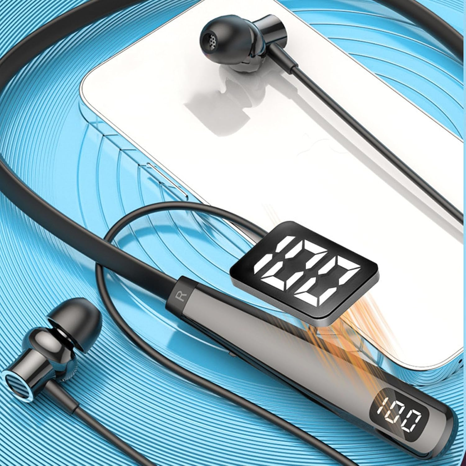 Oreilet Neckband Bluetooth Headphones, Wireless Stereo Neckband Earbuds, Semi in Ear Headsets for Sport Business Workout Office Cycling Game Gym image number 5