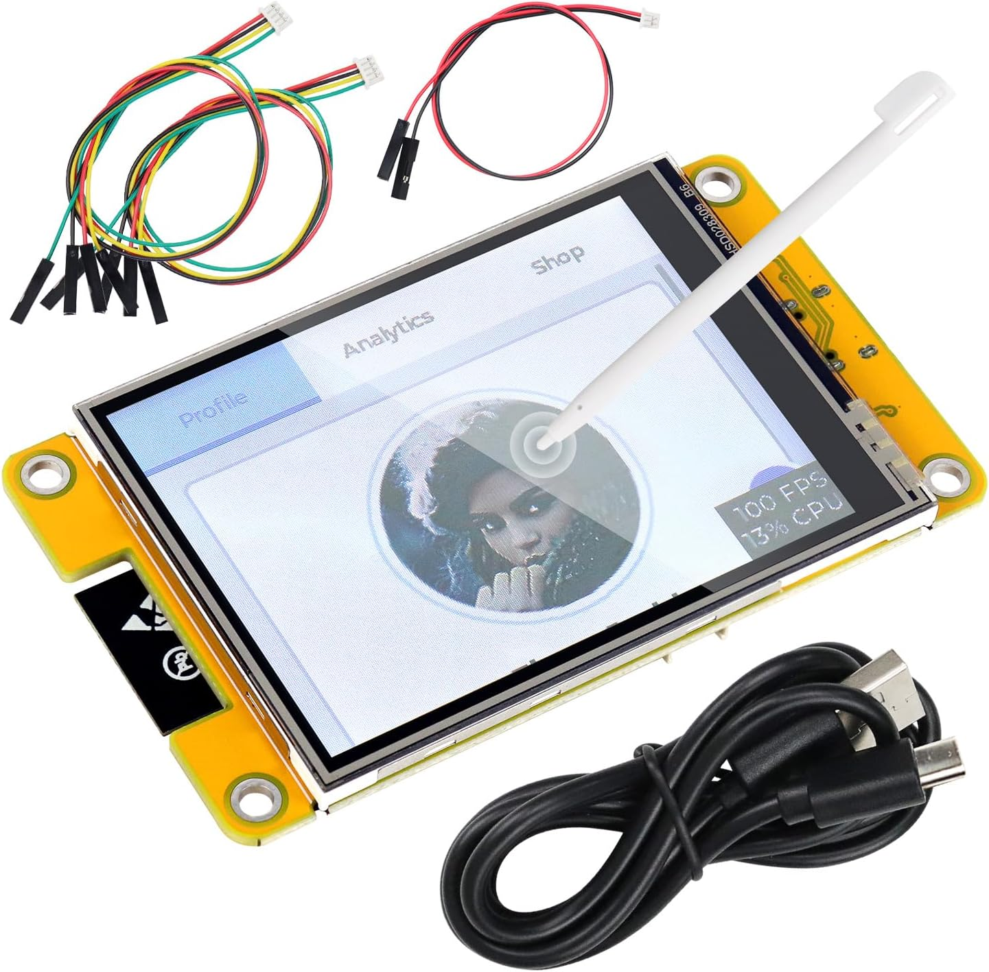 Freenove ESP32 Display CYD, 2.8 Inch Touchscreen Monitor, 240X320 Pixel TN TFT LCD Screen ST7789 Driver, Dual-Core 32-Bit 240 Mhz Microcontroller Wifi+Bt, C Code LVGL Example Projects Tutorial
