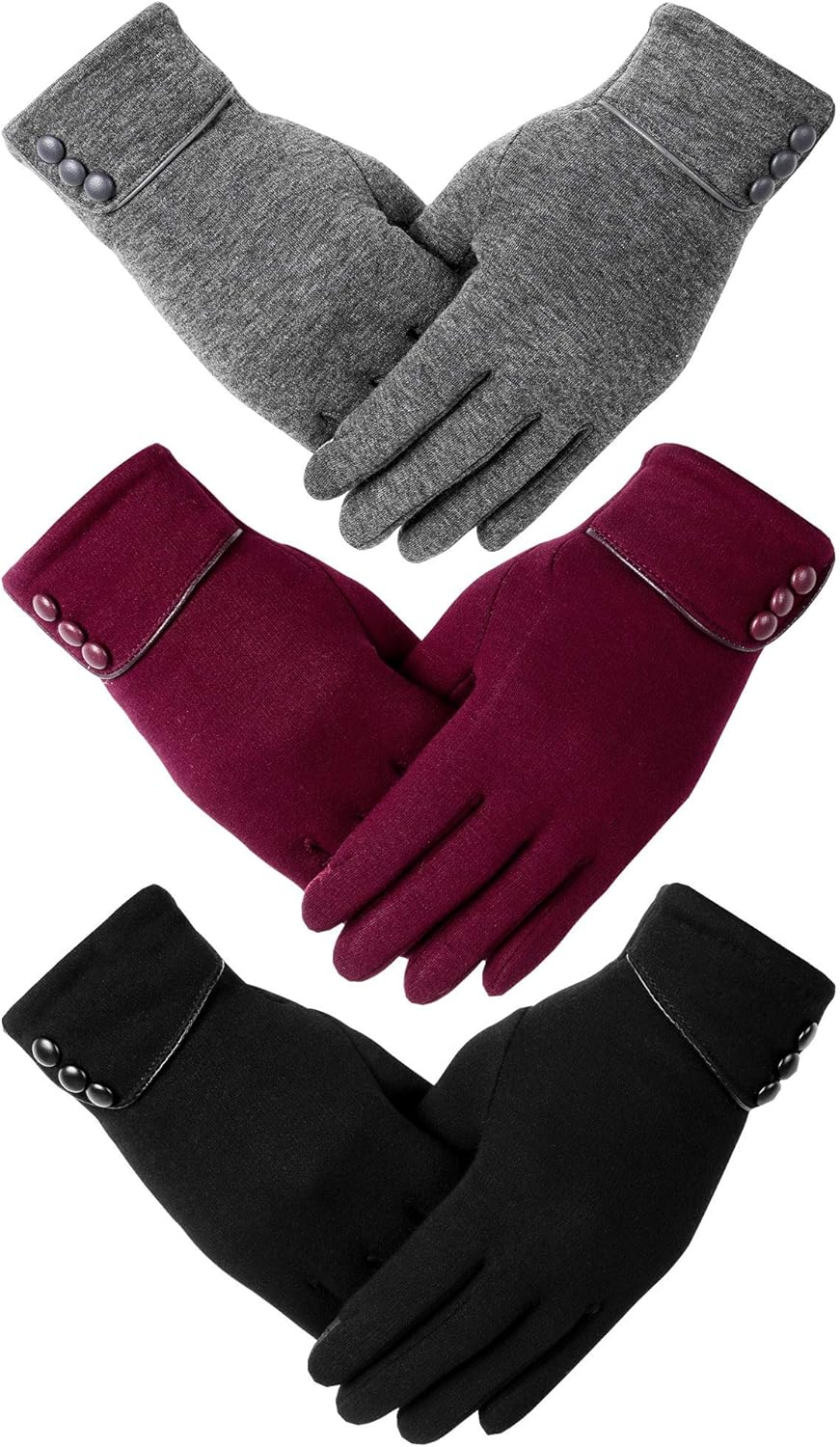 6 Pairs Womens Gloves Winter Touch Screen Texting Gloves for Women Fleece Lined Thick Warm Gloves