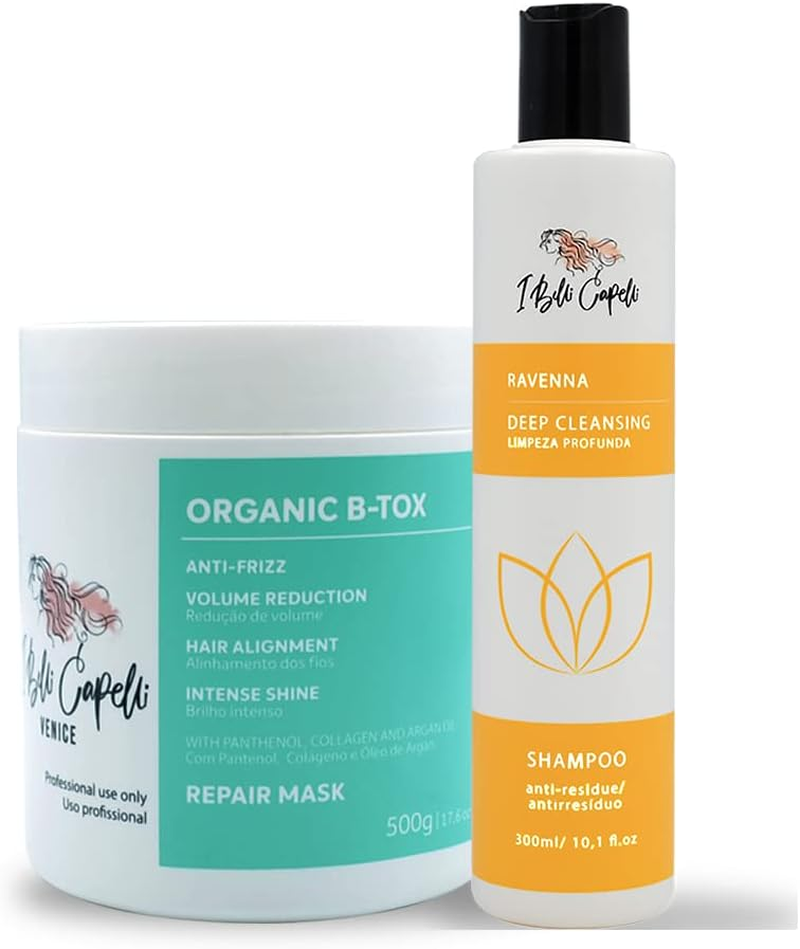 Ibelli Capelli Kit Venice B Tox Organic Treatment 500G17.60 Oz Ravenna anti Residue Shampoo 300Ml10.1 Fl.Oz image number 5