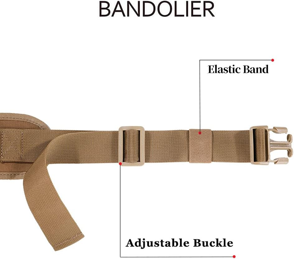 EXCELLENT ELITE SPANKER 24 Rounds Shotgun Shells Bandolier Shotgun Shell Shoulder Holder Shotshells Bandolier Belt(Coyote Brown) - Coyote Brown image number 6