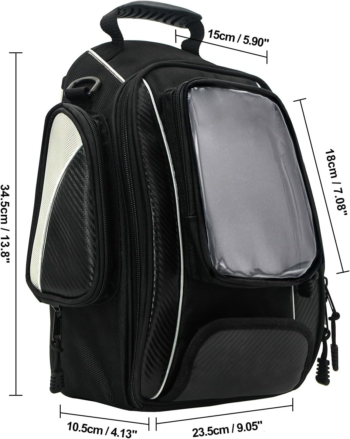 Dracarys Motorcycle Tank Bag - Waterproof Oxford Saddle Black Motorbike Bag - Universal Strong Magnetic Bag for Honda Yamaha Suzuki Kawasaki Harley -