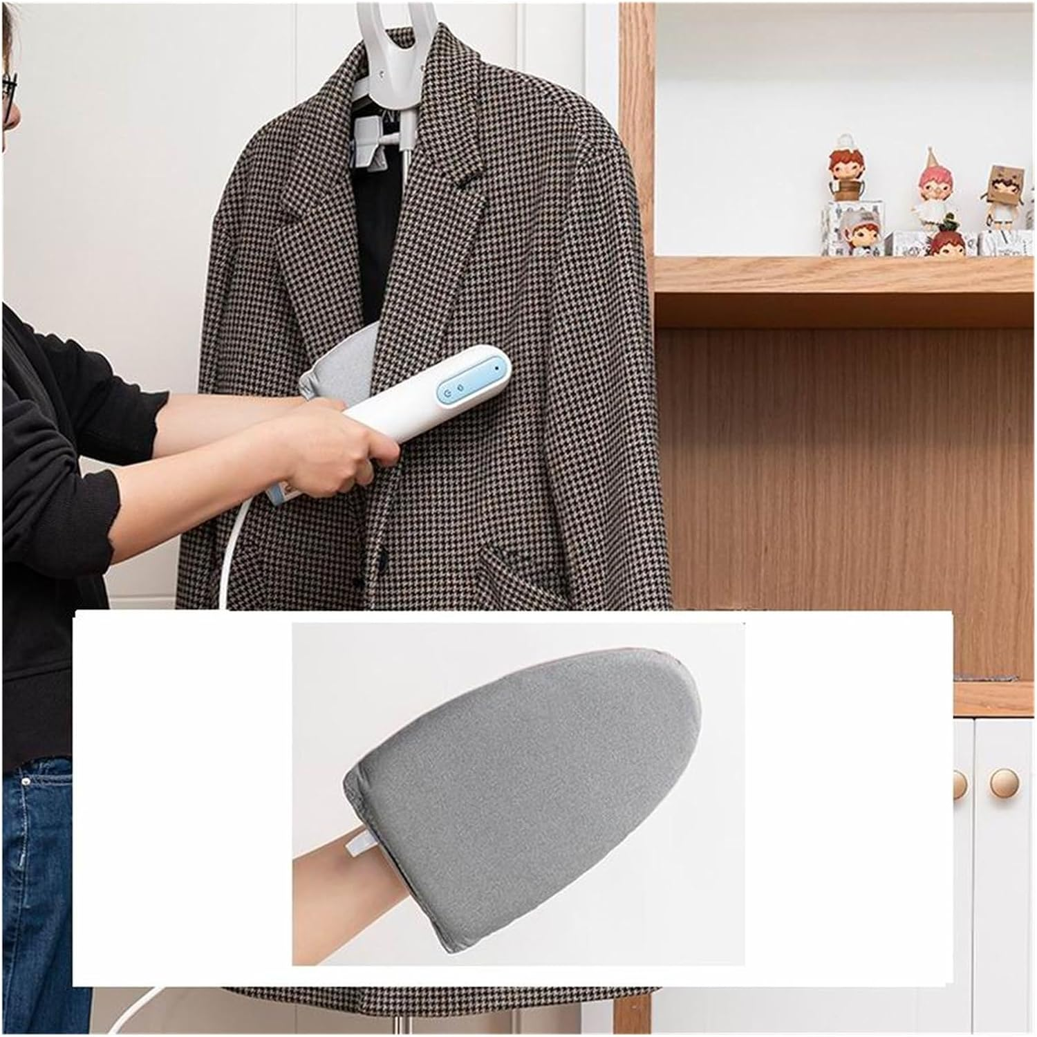 Garment Steamer Ironing Glove with Finger Loop &ndash; Waterproof Heat Resistant Steaming Mitt and Mini Ironing Board for Clothes Steamer, Anti-Scald Hand Protector image number 5