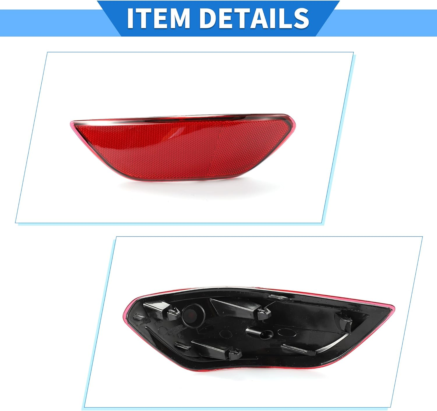 X AUTOHAUX Bumper Reflector Compatible for Porsche Cayenne Base 2014, Durable ABS Plastic Red Rear Left Bumper Reflector Side Marker