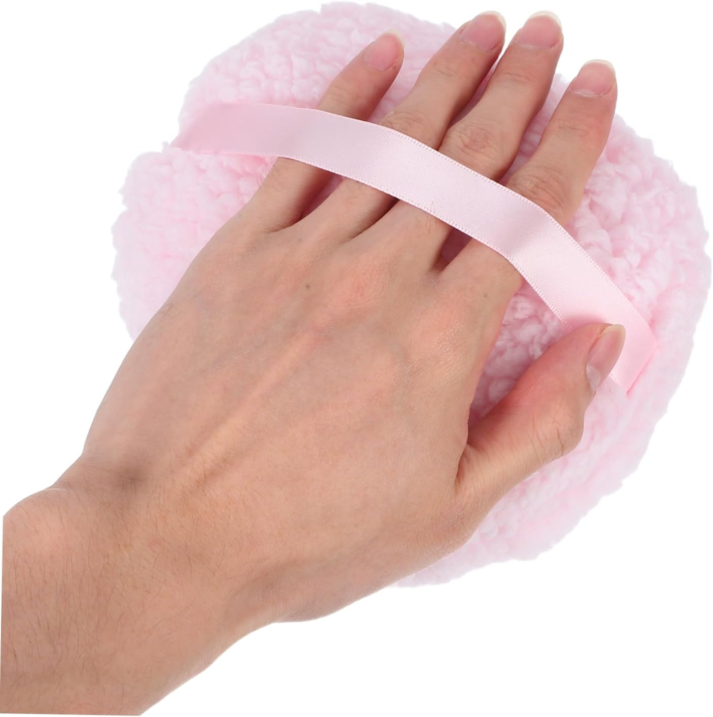 MOKKHNB Large Fluffy Body Powder Puff Dusting Puff for Face and Body Gentle Application Efficient Dust Removal for Women Stylish Pink Design image number 5