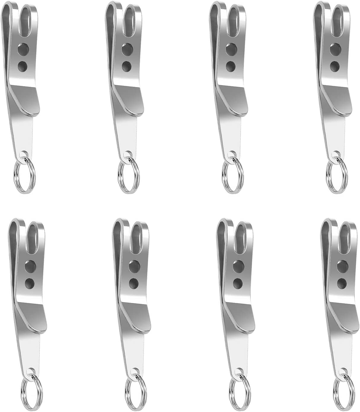 SING F LTD 8PCS Suspension Clip for Hanging EDC Items Key Torch Flint Flash Drive Emergency Whistle Multi-Purpose Pocket Clip Key Belt Holder Outdoor Quick Hanging Tool with Key Ring image number 6